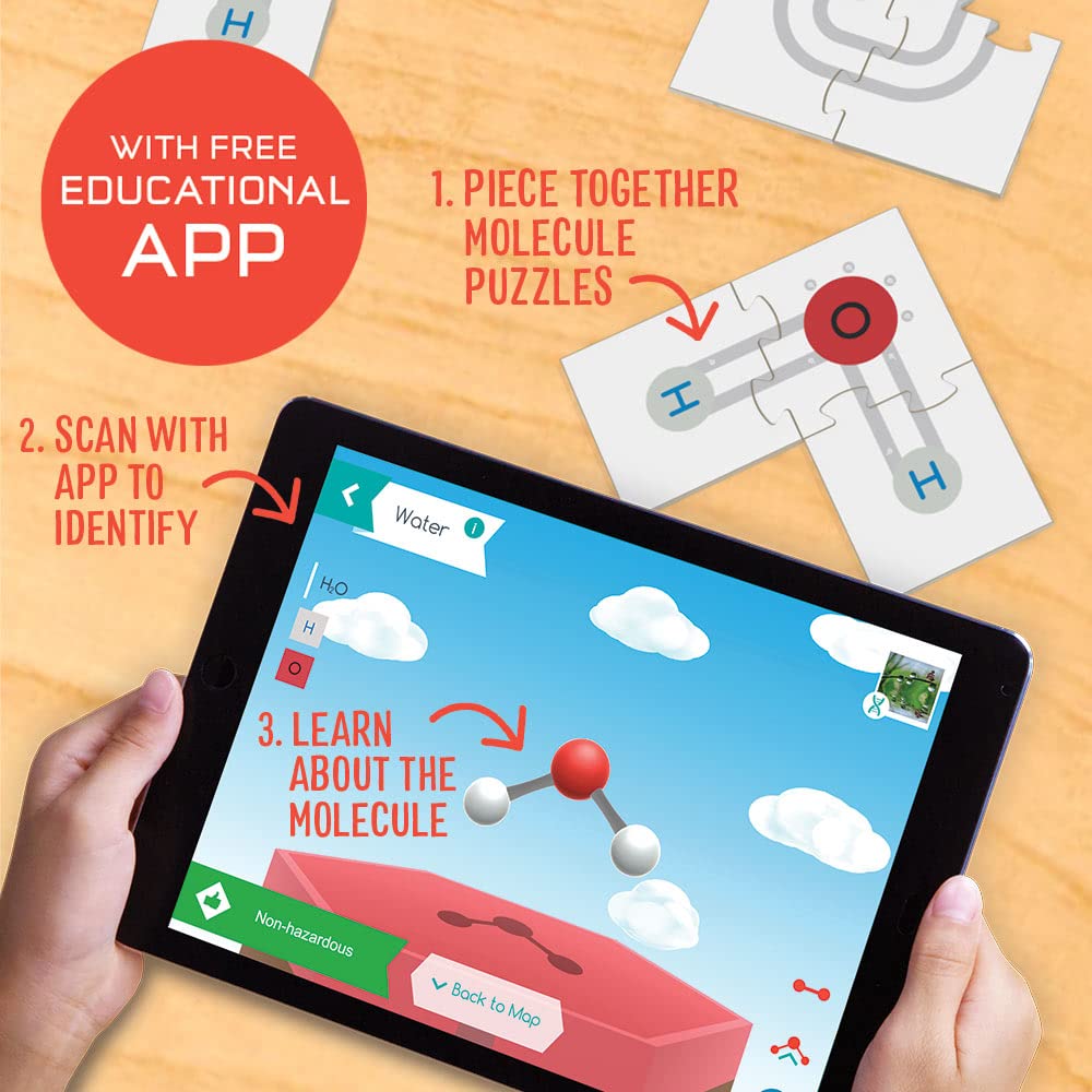 Happy Atoms 2D: Interactive Chemistry Puzzles | Intro to Atoms, Molecules, Bonding | Create Thousands of Molecules with Card-Based, Jigsaw Puzzle Atoms & Free Educational App for iOS, Android