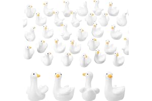 GGSTDDUP 50 Pcs Mini Goose Figurines, Mini Desk Goose Decor Miniature Figurines Tiny Resin Geese Statue Resin Animals Miniature Geese for Garden Aquarium Landscape Dollhouse Patio Lawn Potted Decor