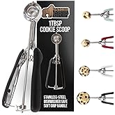GORILLA GRIP BPA-Free Stainless Steel Cookie Scoop, 1 TBSP Scooper #60, Soft Grip Handle, Easy Food Release, Create Even Port