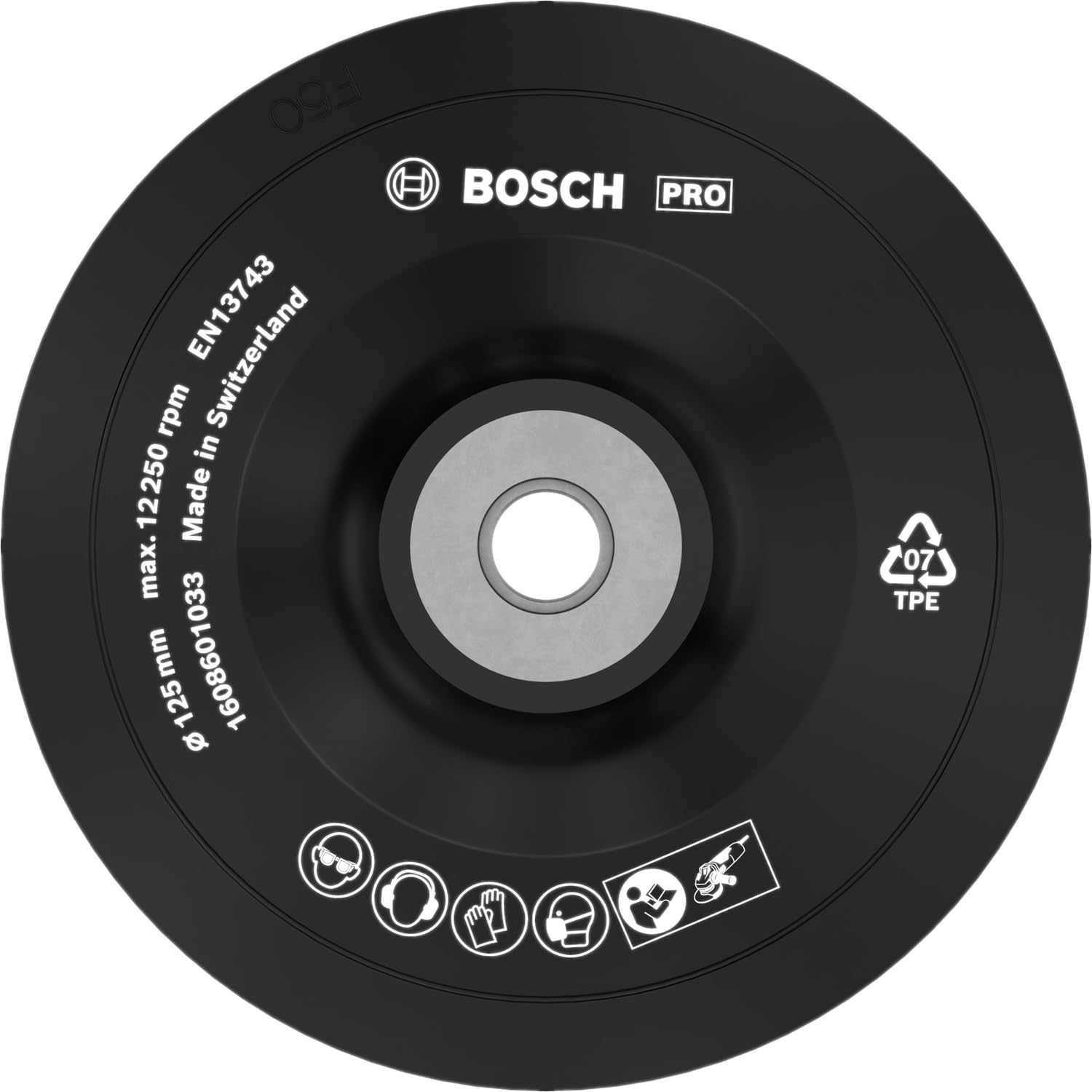 Bosch 1x PRO Backing Pad for Small Angle Grinders, M14, Soft (Ø 125 mm, Professional Accessory Small Angle Grinder)