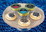 LIMITED TIME SPECIAL! C&C SAMPLER 3 jars - Siberian Osetra, Premium Sturgeon, Royal Osetra Caviar 3 x 20g ea FREE 16pcs Blini & Spoon