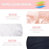 Aquior Shower Cap Extra Large for Women Three-Layer Waterproof Silk Satin view 3