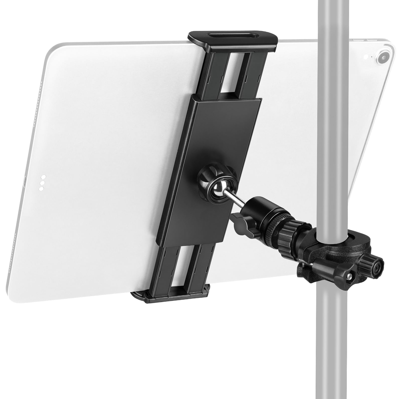 CAHAYA iPad Mic Stand Mount: for Tablet with 360° Rotated Ball Head Compatible with Tripod Any Stand Selfie Stick Pole Microphone Sheet Music5.9-12.9" Model CY00368-1
