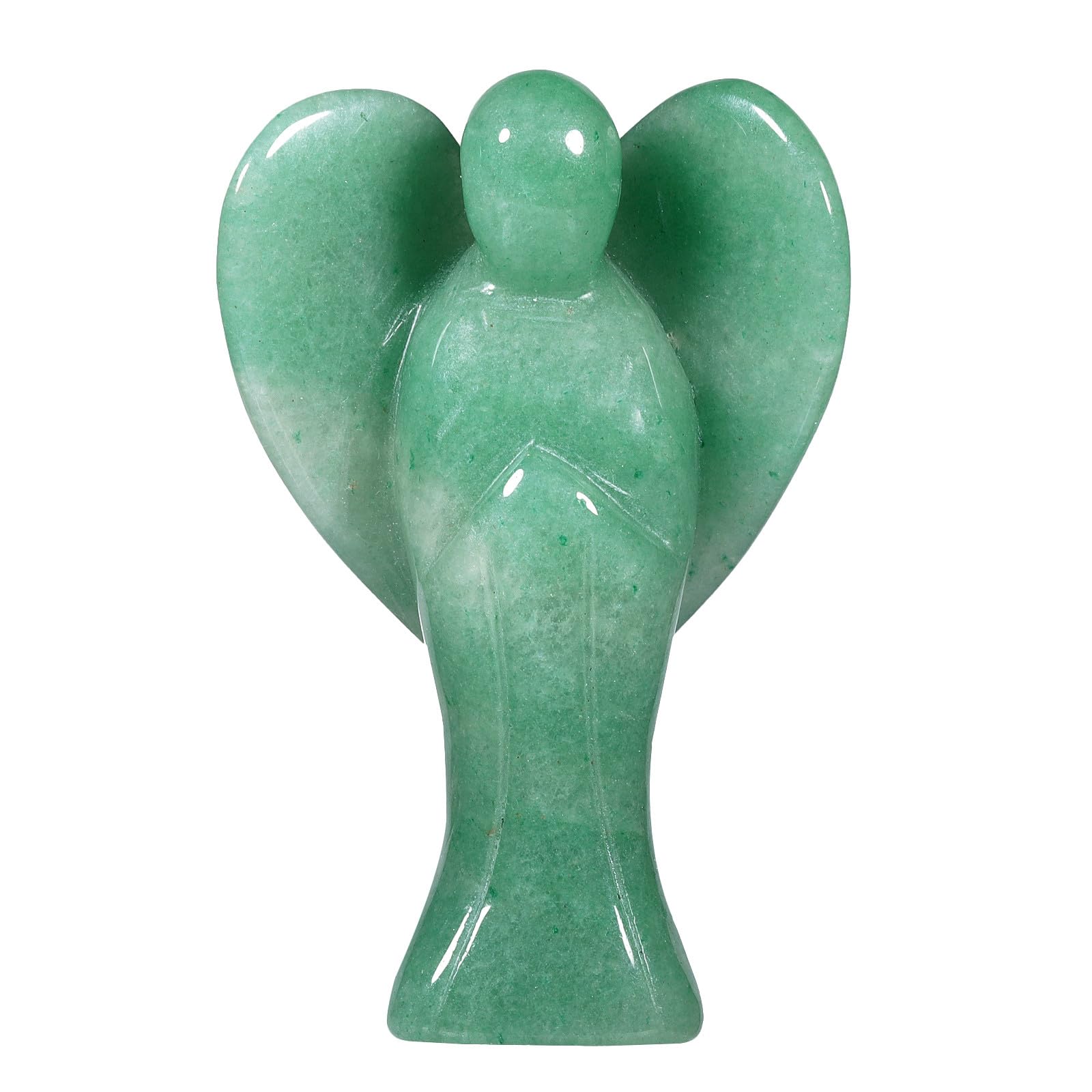 mookaitedecor 3 Inch Green Aventurine Crystal Guardian Angel Ornament with Heart Wings Love Peace Good Luck Crystal Angel Statue Carved Healing Crystal Angel Gift Angel Figurine Sculpture Room Decor