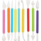 YOFAN Fondant Sculpting Tool Set, 9-Piece Plastic Cake Decorating Pens | Food-safe plastic, ergonomic handles, 9 shapes, for flower modeling, baking, pottery, texturing, shaping, beginner to expert