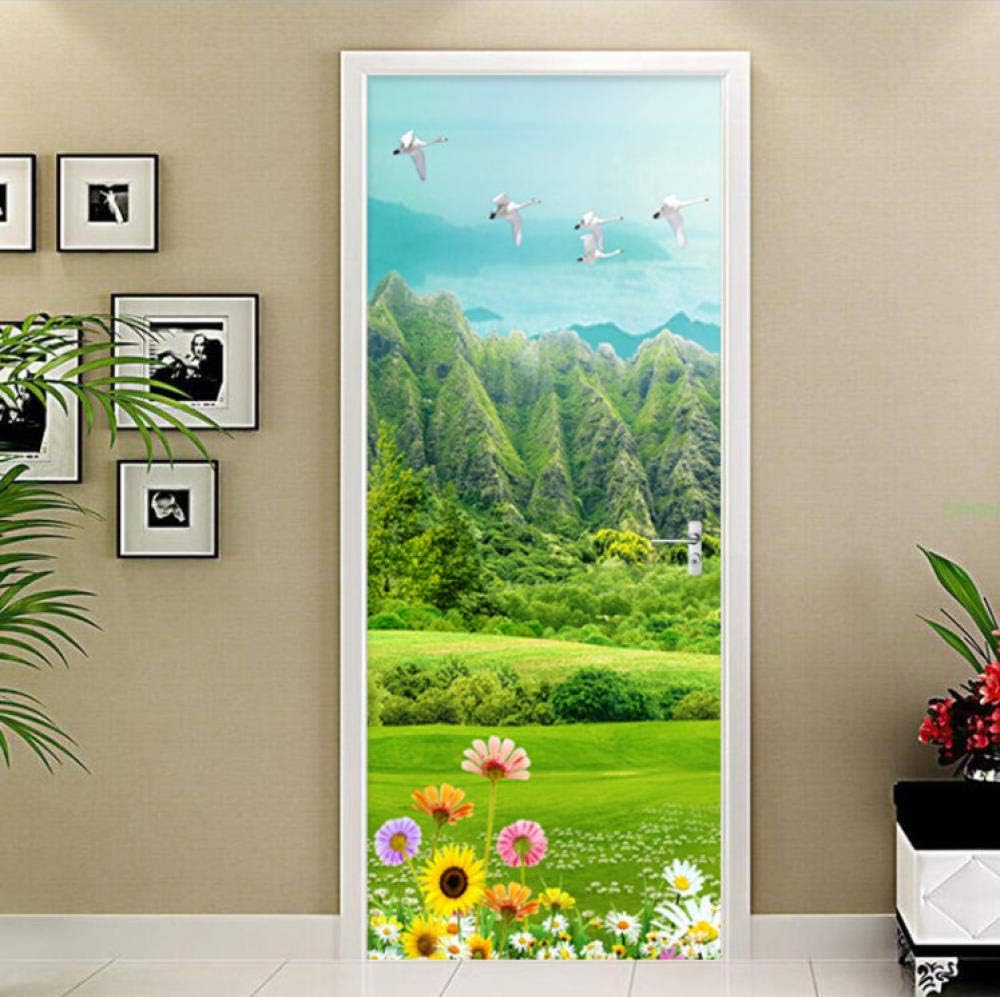 Adesivi Per Porte 3D - 2 Pezzi 80x200 Cm, Vinile Impermeabile, Design Industriale Moderno - Foto 2