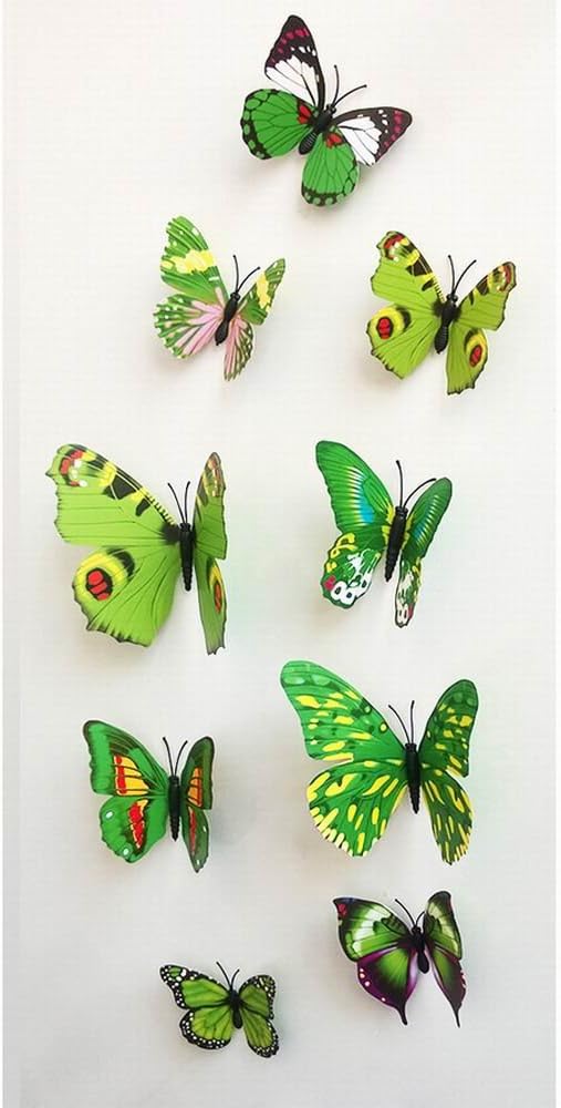 GRC[TM] 3D Green Butterfly Wall Decor Home Decal Sticker Art Room Removable 3d Mural Stickers Diy Butterfly Design