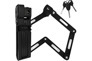 MEINUOKA 35.4 Inch Folding Bike Lock with 3 Keys and Mount Bracket Kit for Bicycles, Electric Scooters, Heavy Duty Anti-Theft, Anti-Cut, Anti-Pry Bicycle Lock