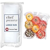 Chef Preserve Reusable Vacuum Sealer Bags for Food – 30 BPA-Free Large (12 x 13 in) Food Storage Bags, Freezer, Microwave – Odor-Resistant, Leak-Proof – Compatible with Chef Preserve Vacuum Sealers