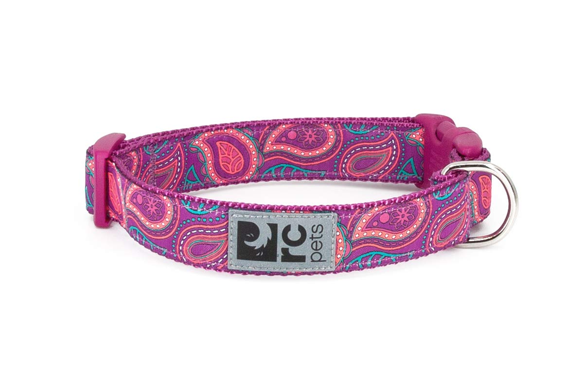 RC Pets 1" Adjustable Dog Clip Collar, Medium, Bright Paisley