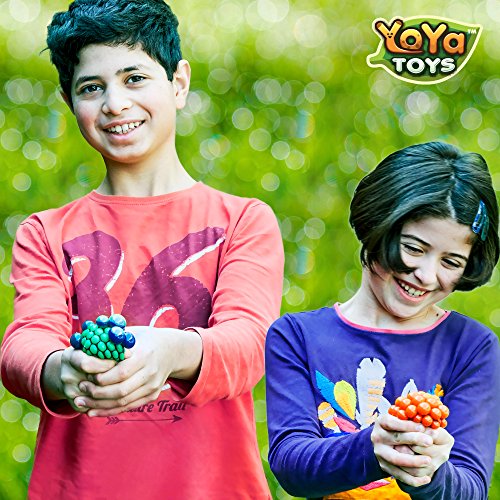 YoYa Toys Squishy Mesh Stress Balls 3 Pack Non Toxic Rubber Sensory