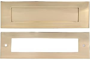 SKANDH Brass Yellow Polished Outer Size 10" X 3" Inches Inner Size 7-7/16" X 1-1/2" Inches Letter Plate Mail Slot For Front D