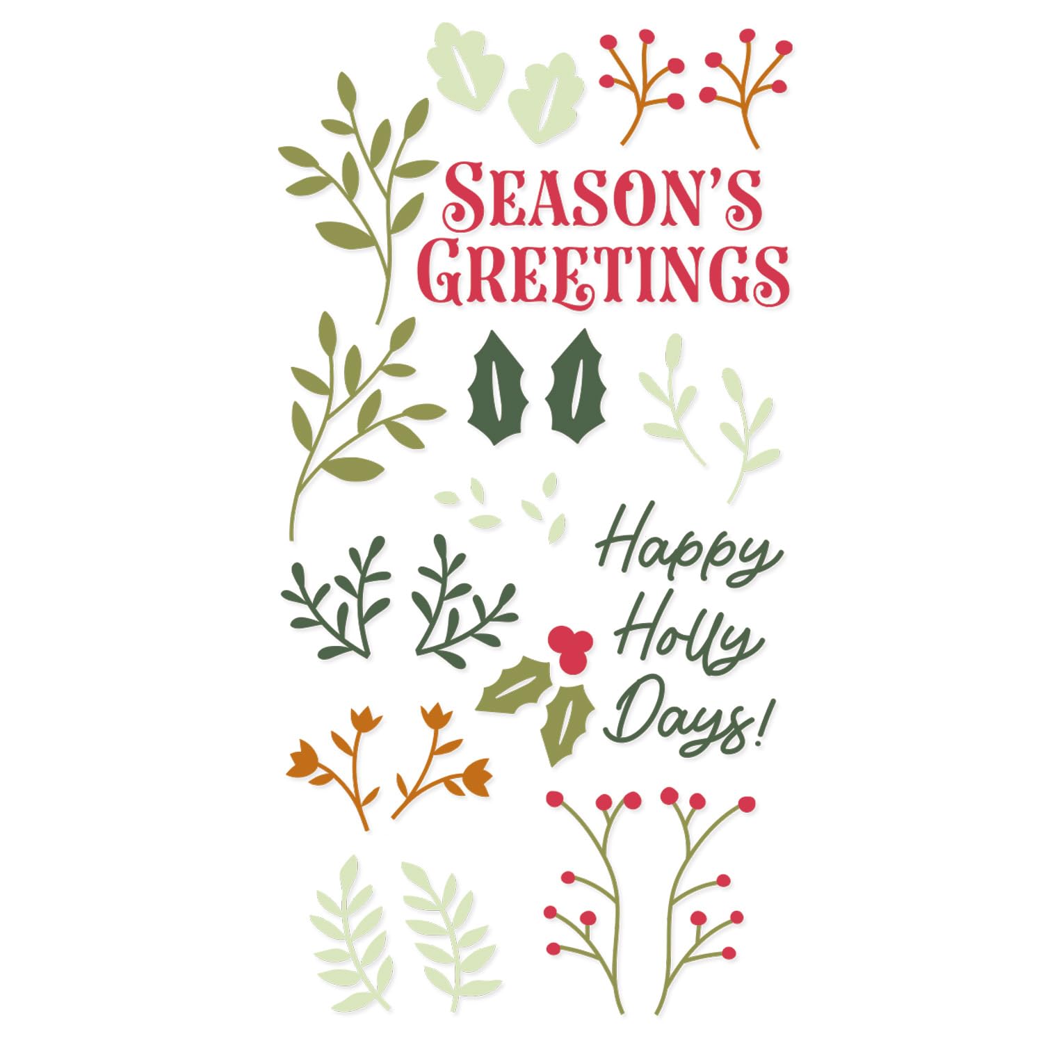 Sizzix Clear Stamps Set Happy Holly Days by Catherine Pooler