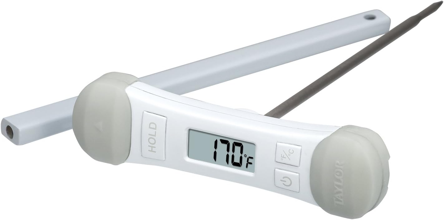 Taylor Precision Products Adjustable Probe Thermometer, White