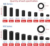 Lemiyoo 102Pcs Plastic Spacers Washers Kit M6/M8 Nylon Non-Threaded Standoff view 4