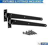 XFORT 2 Pack 150 mm T-Hinges Black Japanned for External Doors view 2