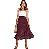 RUIGO Women's High-Waisted Boho Asymmetrical Hem Tie up Long Maxi Print Wrap Skirt