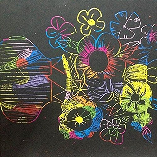 WYBS Kids Rainbow Colorful Scratch Art Kit Magic Drawing Painting Paper Notebook Gift - Thumbnail 6