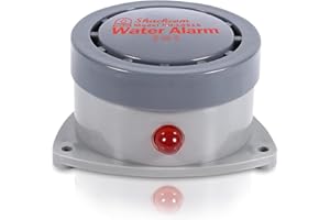 Water Leak Detector 1 Pack, Shackcom Water Alarm 110DB, Wireless, Waterproof & Battery-Operated, Audio and Light Alerts for Bathroom, Kitchen & Home Security ( Battery Not Included )