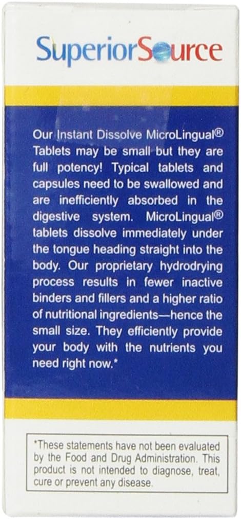 Superior Source Vitamin D3 [1000] IU Sublingual Tablets - Vitamin D Supplement Quick Dissolve Melts - 100 Count, White ('076635908509): Health & Personal Care