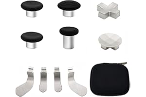 E-MODS GAMING Replacement Thumbsticks, D-pad, Paddles Trigger Buttons for Xbox One Elite Controller Series 2 & Elite Series 2 Core Controller (E-10IN1-Silver)