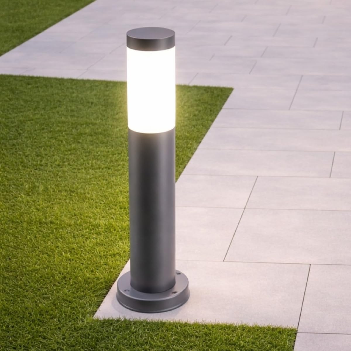 CGC Lighting Anthracite Grey Outdoor Post Bollard Outdside Light Indoor Garden Patio Porch Door Conservatory Decking Shed (Grey Medium)