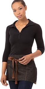 Chef Works Unisex Memphis Waist Apron, Black, One Size