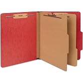Staples Moisture-Resistant Classification Folder, 2-Div, Letter, 10/Bx | Dark red pressboard, 2.5 inch expansion, for durable case file storage.