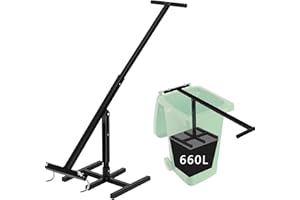 Yuxitia Manual Trash Compactor,Compacting Trash Can for Kitchen,Waste Recycling Hand Tool for Outdoor,with Adjustable Handle,Touchless Trash Bin Compactor for 120-660L Wheelie Bins(Black)