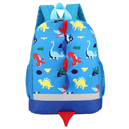 QN Kids Cute Dinosaur Backpack Toddlers Mini School Bag Preschool Rucksack for Boys and Girls (Blue)