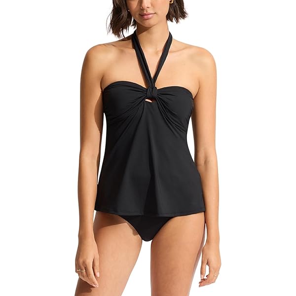 【未使用品】Seafolly Women's Active Deep V 10 Seafolly Women's Standard Active Deep V Plunge Maillot One