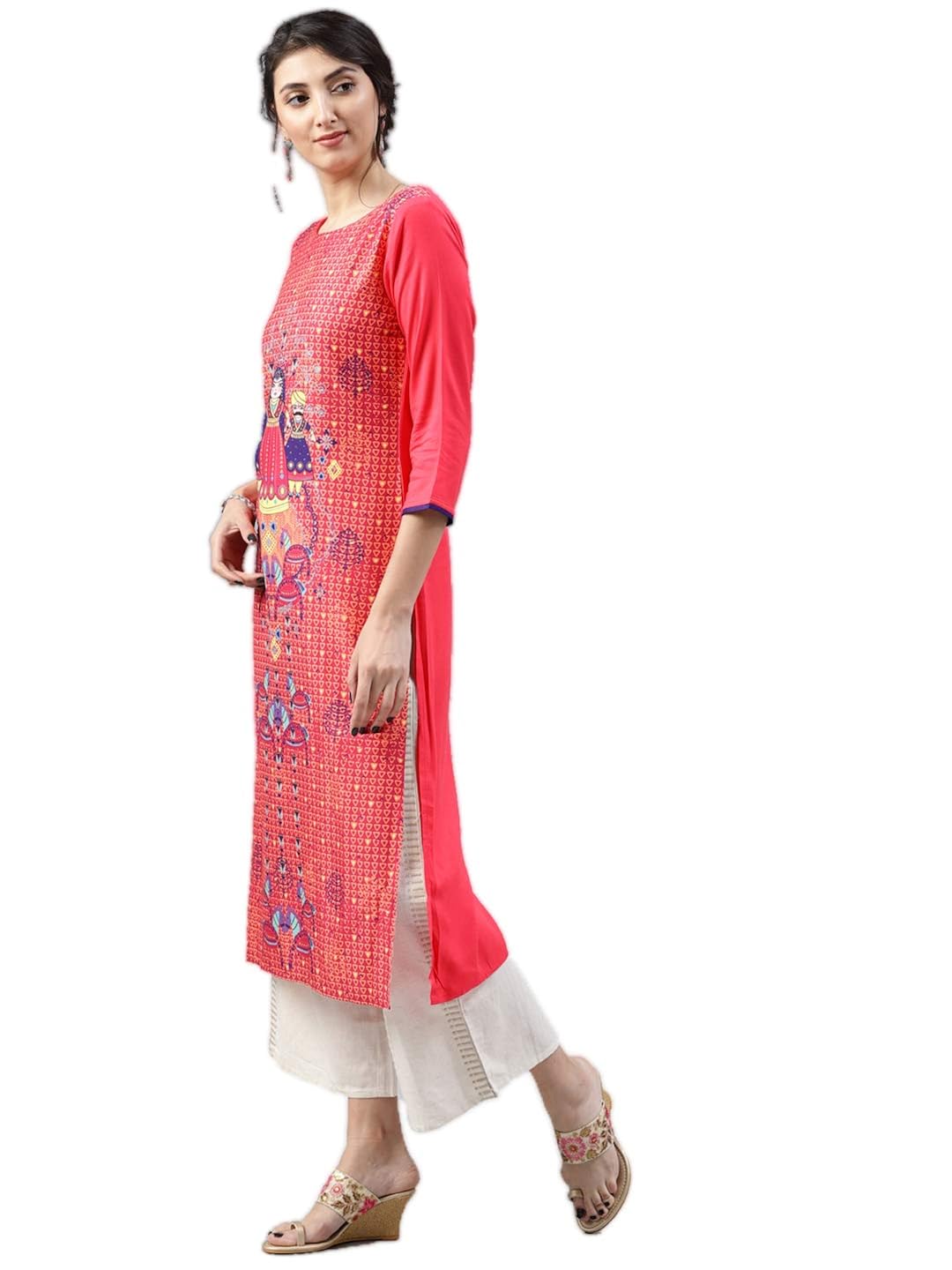 vaamsi crepe digital printed kurti(vpk1500_orange_free size)