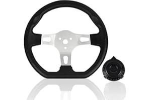 FLYPIG 10.63inch Off-Road Kart Steering Wheel 270mm Go Kart Steering Wheel 3 Spokes Vehicle PU Foam Interior Steering Wheel f