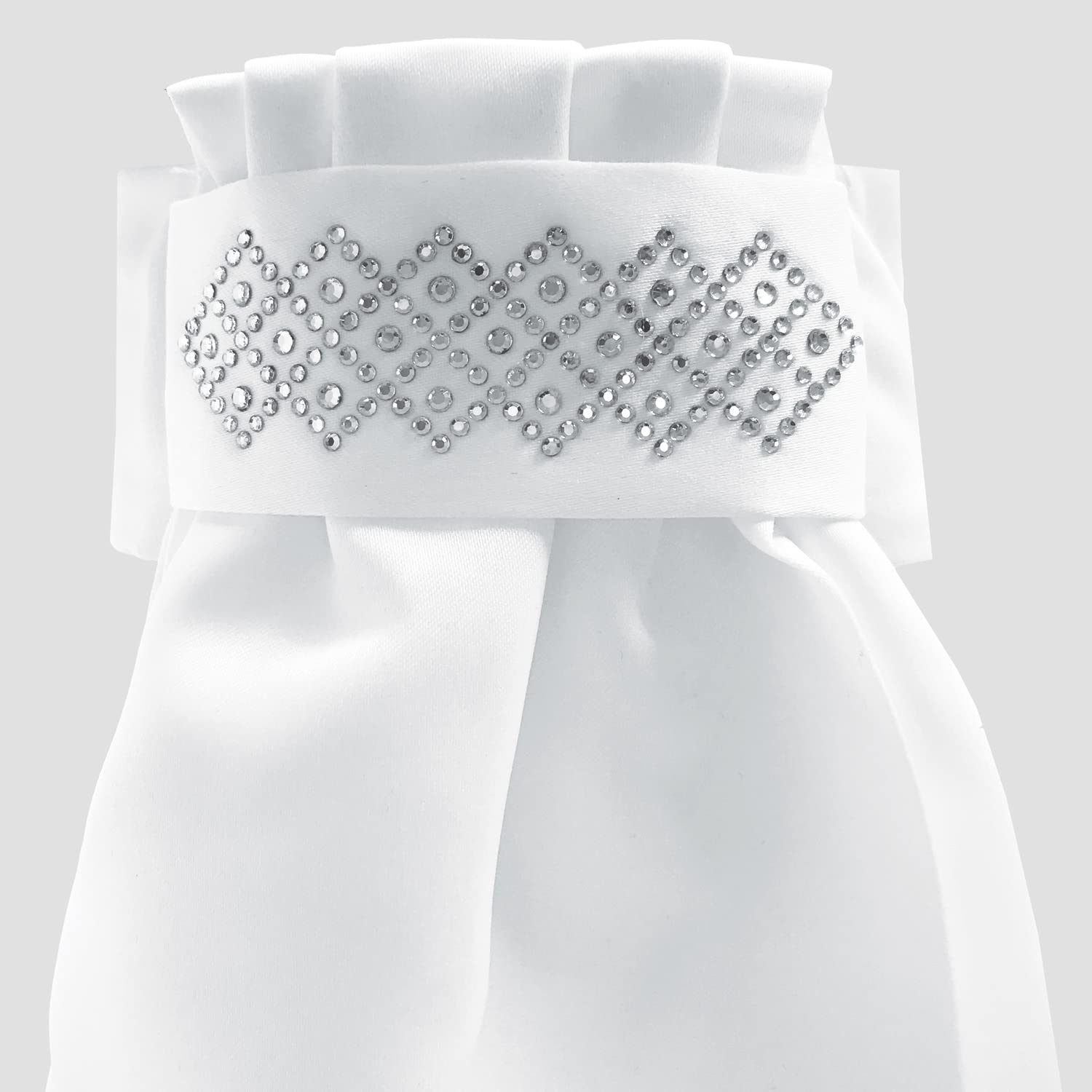 Equetech Deluxe Ready-Tied Stock – Solitaire White Equestrian Dressage Tie (Stock Pin Not Included)