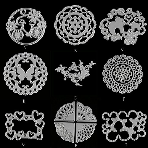 Transer Metal Die Cutting Dies Stencil For DIY Scrapbooking Album Paper Card Decor Craft (H, Silver) - Thumbnail 3