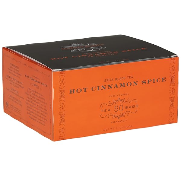 HARNEY AND SONS HOT CINNAMON SPICE, A SPICY BLACK TEA WITH CINNAMON, ORANGE FLAVORS & SWEET CLOVE – 50 TEABAGS