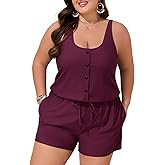 Summer Mae Plus Size Swim Romper One Piece Swimsuit Women Blouson Bathing Suit with Pockets 2026 Modest Swimwear