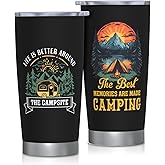 FUWERMON Camping Gifts for Men Women Tumbler 20oz, Camper Gifts Coffee Cups, Camp Essentials, Camp Accessories, Gift for RV Owners, Campsite Outdoors RV Travel Lovers Mug
