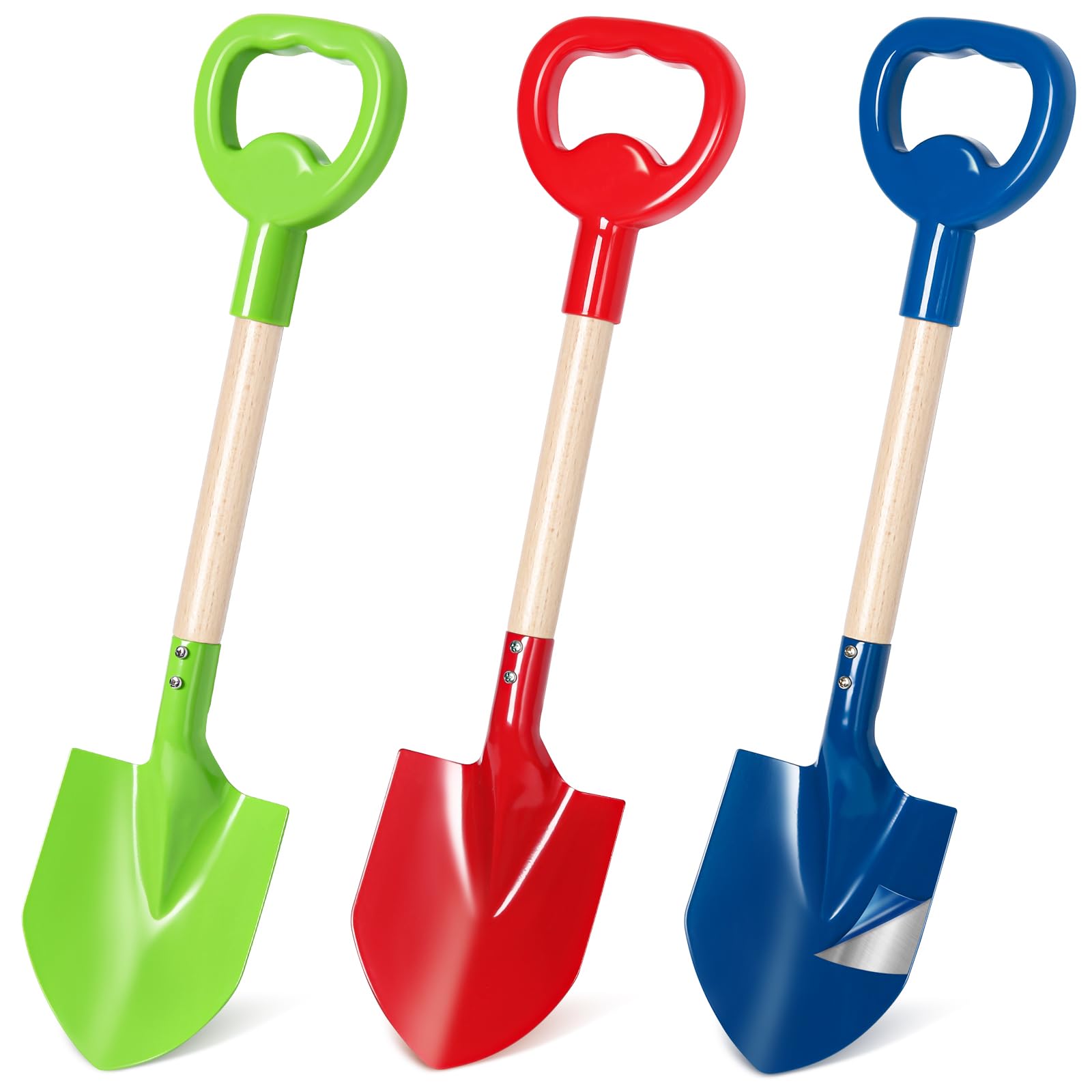 MTDASB Metal Beach Shovels,Durable Sand Spades with Wooden Handles for Kids & Adults - Multipurpose for Digging & Shoveling
