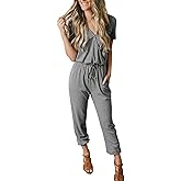 PRETTYGARDEN Jumpsuits for Women 2026 Spring Summer Casual Dressy Short Sleeve Romper Airport Vacation Travel Outfits