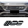TRD Grille Decoration Badge - Tri-Color Grille Badge Emblem Front Grille Insert Trims - Car Truck Label Decoration Accessories Compatible with Tacoma 4Runner Tundra Sequoia Rav4 Highlander (USA-Black)