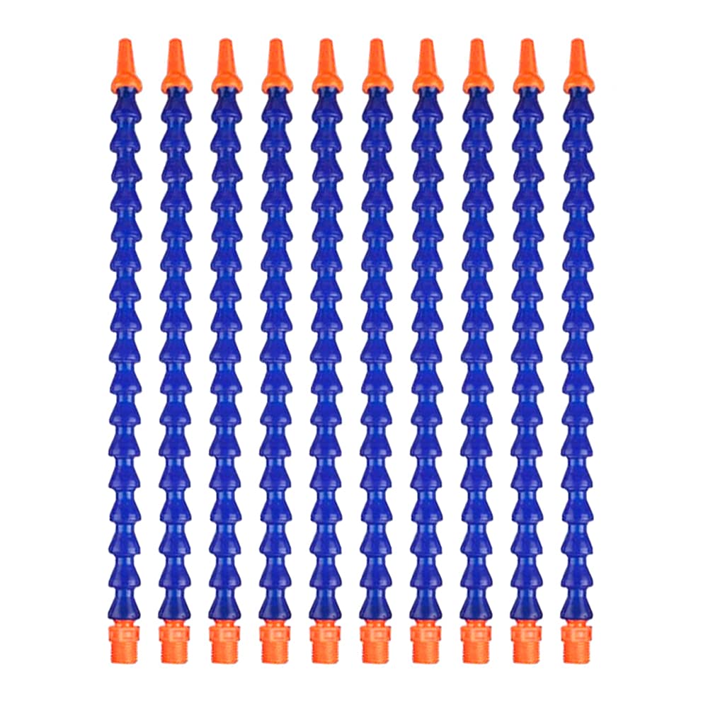 10 Pcs Water Oil Coolant Pipe Hoses Plastic Flexible Coolant Hoses Adjustable Round Nozzle Pipes for Lathe Milling etc