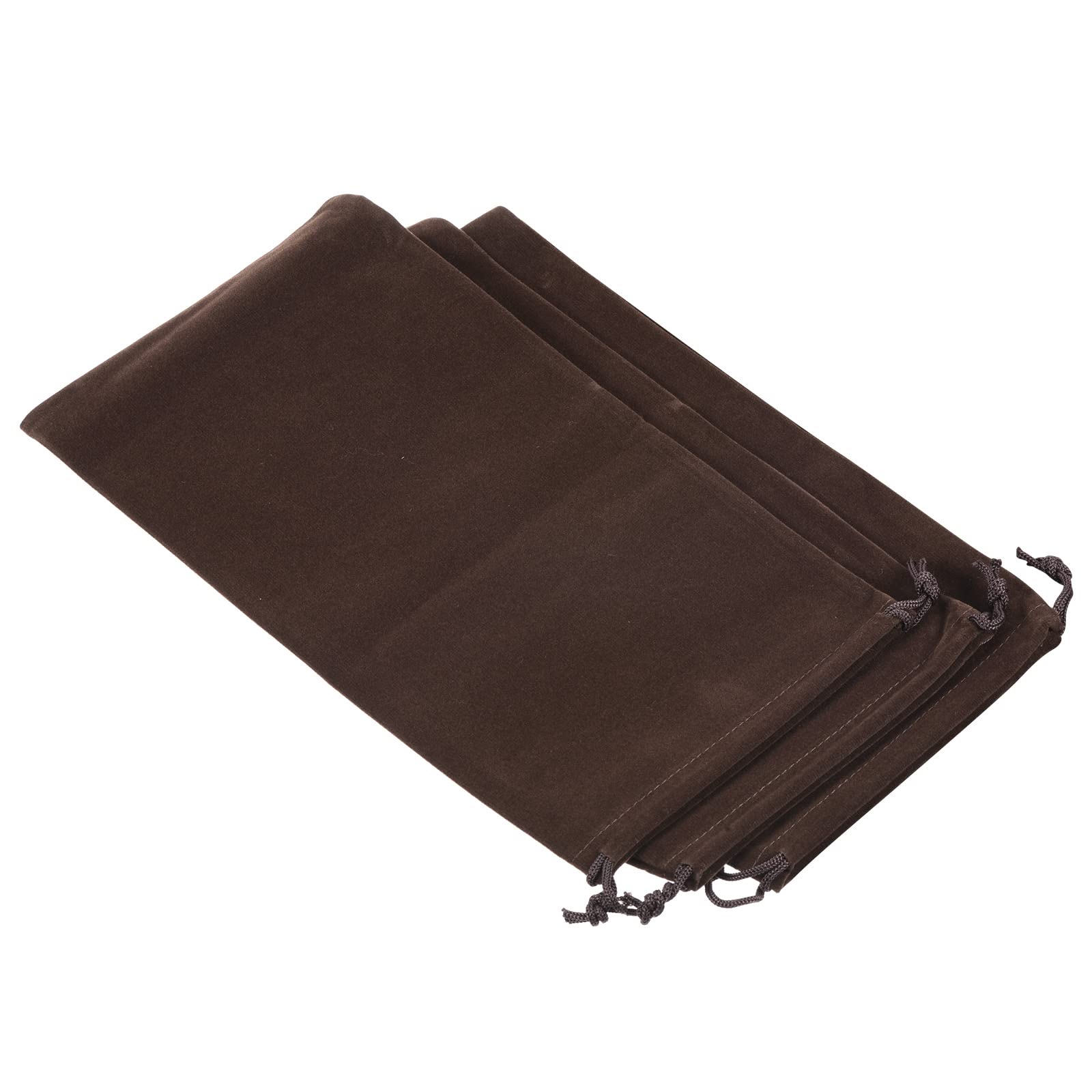 PATIKIL 30x15cm Microfiber Pouch, 3Pcs Soft Storage Drawstring Gift Bag for Glasses Wedding, Brown