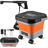Portable Cordless Pressure Washer with 3.4-Gallon Tank, 6-in-1 Nozzle, Max 330PSI, 30000mAh Lithium Battery, Portable Sprayer Washer for Home, Camping, and Pet Cleaning