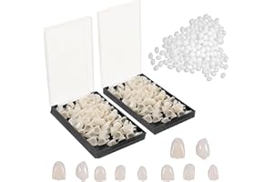 JREHOOR 120 Pieces Dental Tooth Cap Crown Veneers Front Back Anterior and Molar Posterior Teeth with Tooth Repair Thermal Beads Cap Filler for Missing Broken Teeth