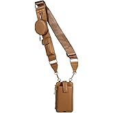 BYERJ Small Crossbody Cell Phone Bag for Women and Men, Multi-Pocket Shoulder Purse with Adjustable & Removable Strap (Brown)