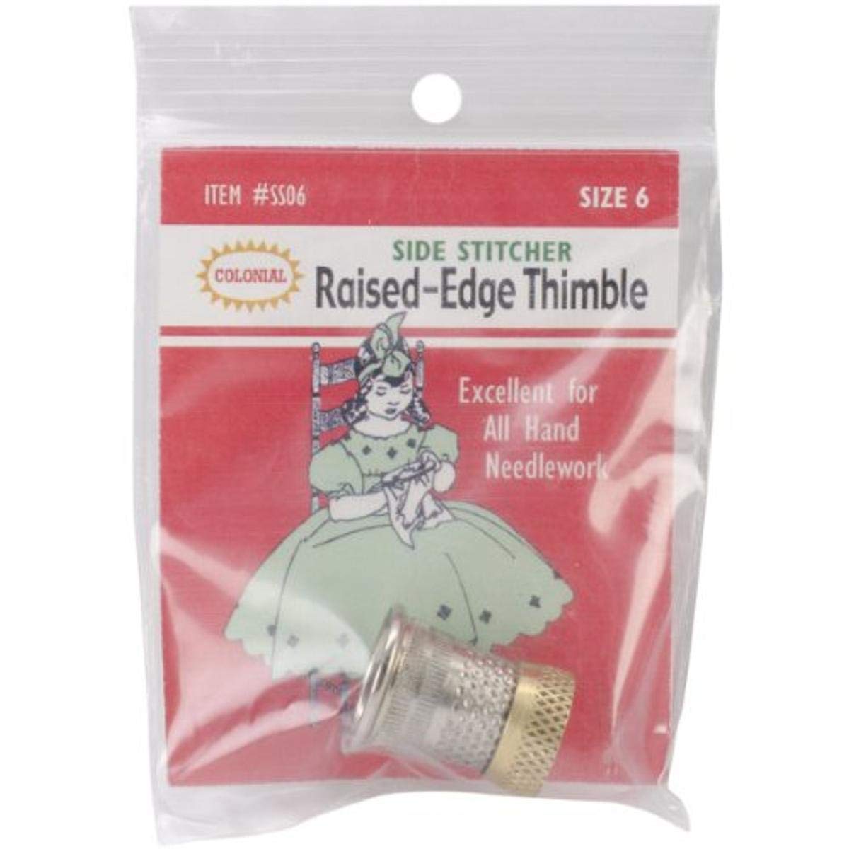 Colonial Needle Raised Edge Thimble, Size 6, 4 UK