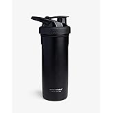 Smartshake Insulated Stainless Steel Blender Shaker Cup for Protein Mixes, Shakes and Pre Workout – 750ml 25oz Double-Walled Vacuum Insulated Water Bottle for Cold Drinks – BPA-Free (Black)
