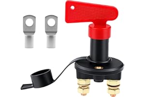 Keyed Battery Disconnect Switches 12V 24V Systems 100A Continuous Current Marine Grade Construction Battery Isolator Switches