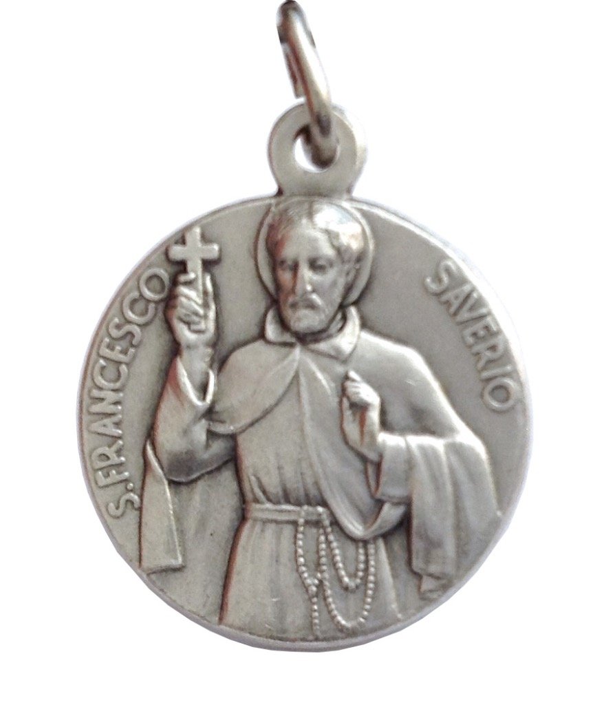 I G J Saint Francis Saverio Silver Medal - Patron Saint of Missions - Charm - Medal - Silver - Unisex - Anniversary - Made in Italy